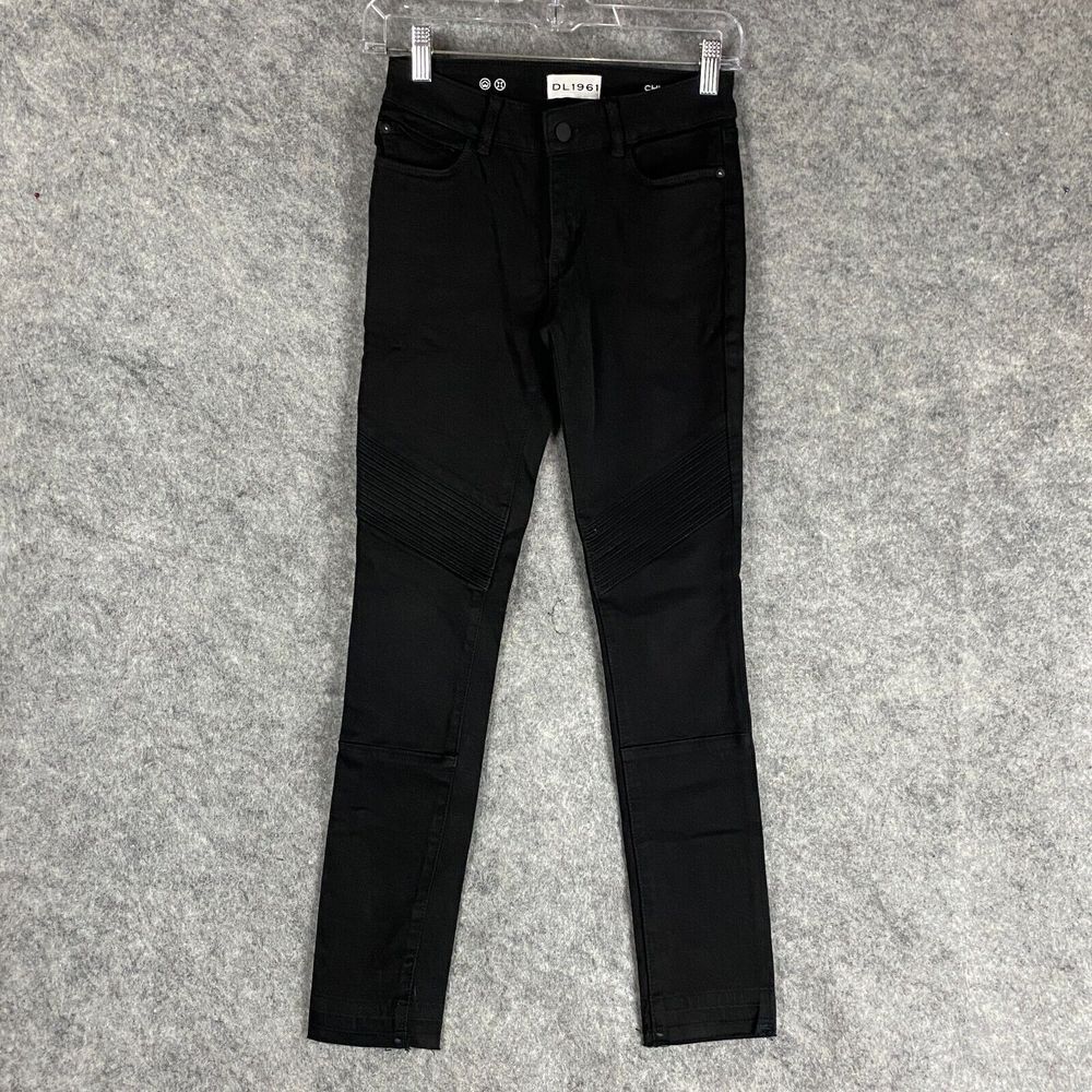 DL1961 Chloe Moto Jeans Girls Size 14 Black‎ Cotton Stretch